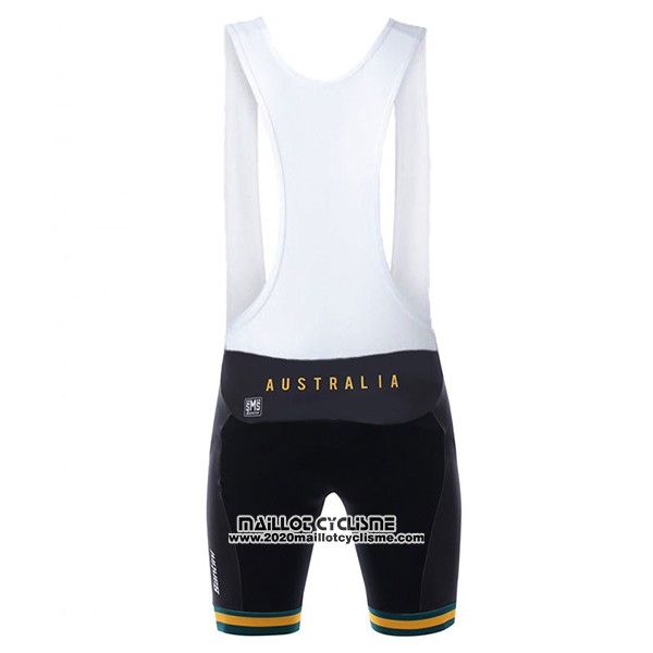 2017 Maillot Ciclismo Australie Blanc et Jaune Manches Courtes et Cuissard